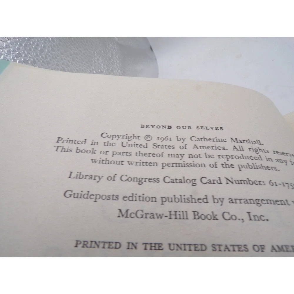 Beyond Our Selves Catherine Marshall 1961 Guideposts Hardcover Dust Jacket Book